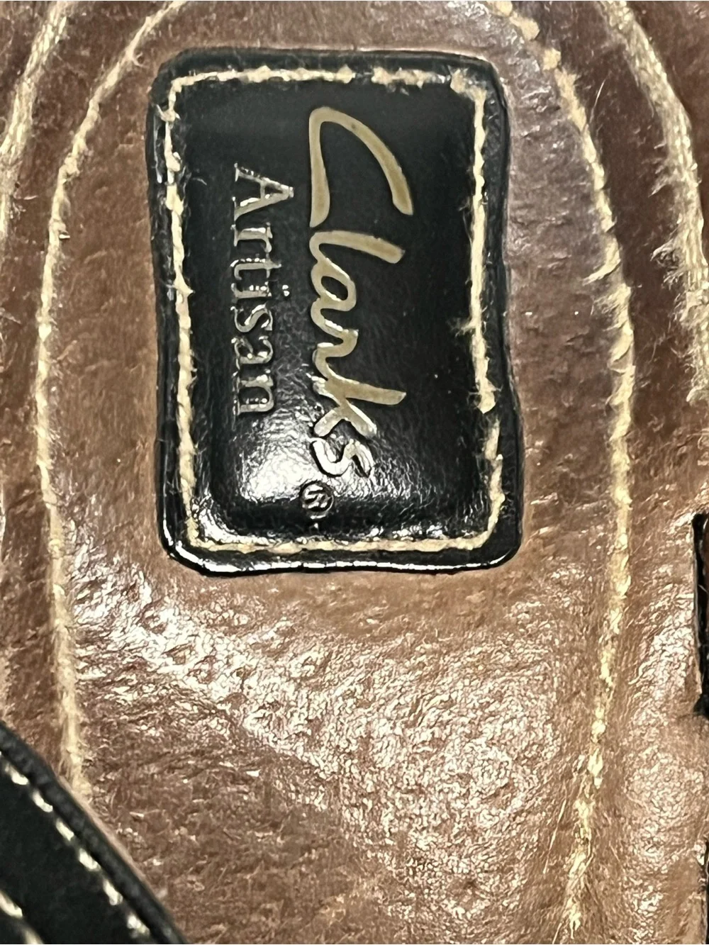 Clarks Artisan Black Leather Floral Slide Sandals Size 10 M